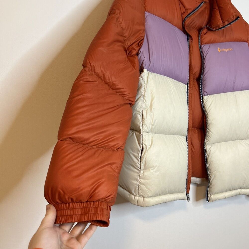 cotopaxi Colorblock Puffer Jacket in Orange, Lavender, Cream - Picture 3 of 16